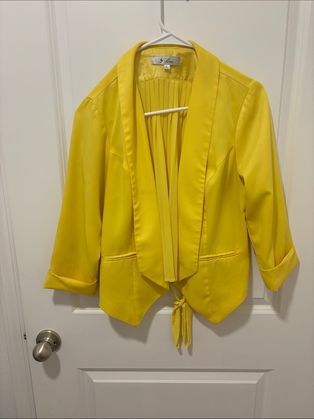 Love Yellow Draped Tie-Front Blazer